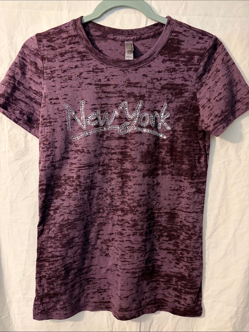 Next Level Apparel Purple Burnout "New York" Tee